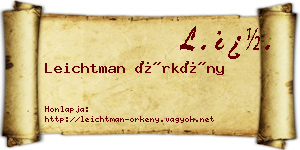 Leichtman Örkény névjegykártya